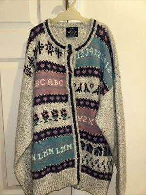 Vintage Woolrich Woman Wool Sampler Sweater Cardigan Xl READ - Image 1 of 4