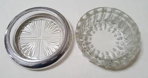 2 Platos de Vidrio Decorativos 1 Plato de Plata Borde Baratija 1 KIG Bandeja de Cenizas - Imagen 1 de 11