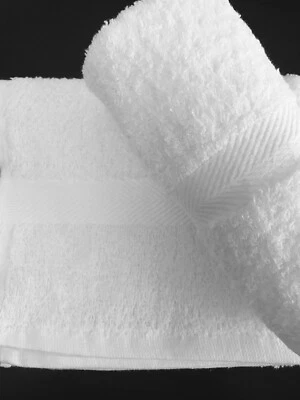 120 PIEZAS NUEVAS TOALLAS DE MANO BLANCAS PARA SALÓN GIMNASIO DOBBY BORDE TOALLAS 16X27 pulgadas Foto 1 de 2