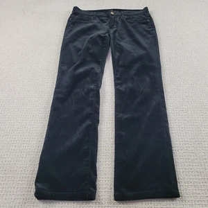 7 for All Mankind Pants Womens 29 Black Velour Straight Leg Casual Low Rise - Picture 1 of 12