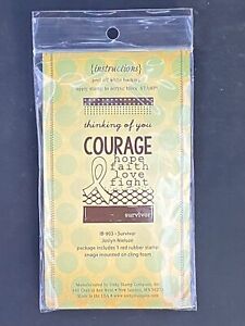 Unity Stamp Co Courage Survivor Ribbon Sentiments Red Rubber Itty Bitty