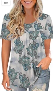 LETDIOSTO Women's Plus Size Tops Casual Blouse Short Sleeve Lace Tunic Tops Fit - Picture 1 of 5