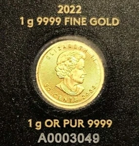 2022 Canada 1 Gram .9999 Gold 50c Maple Leaf Coin Sealed. - Picture 1 of 2