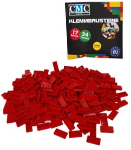 100 Fliesen Klemmbausteine Tiles Bausteine 1x2 Noppen Kompatibel Kachel Rot - Bild 1 von 1
