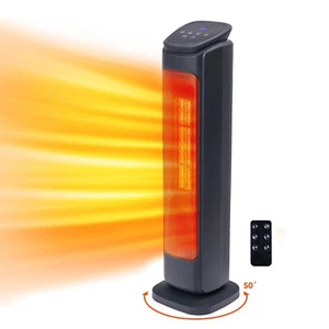 Comfort Zone 30" Oscillating Tower Space Heater with Remote Control - Picture 1 of 9