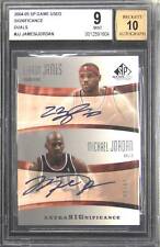 2004-05 SP Duals LeBron James/Michael Jordan Autograph Auto 10/25 BGS 9