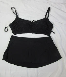 Shade & Shore wild fable 2 Piece Bikini Black Swim Skirt Skort Size XL 2X NWT - Picture 1 of 13