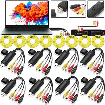ELESYDE USB 2.0 Audio Video VHS to DVD VCR PC Converter Adapter Digital Capture Card Lot