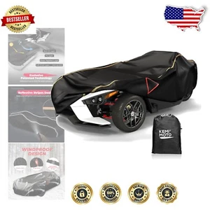 Heavy-Duty Waterproof Polaris Slingshot Cover with Reflective Strips - 2023/2024 - Picture 1 of 10