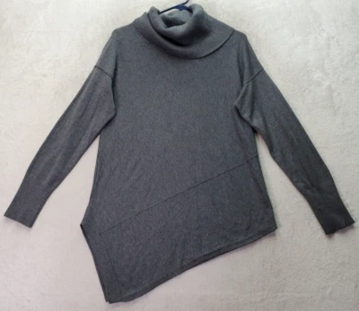 Suéter Verve Ami Mujer Gris Medio Rayón Dobladillo Asimétrico Manga Larga Capucha Cuello Foto 1 de 4