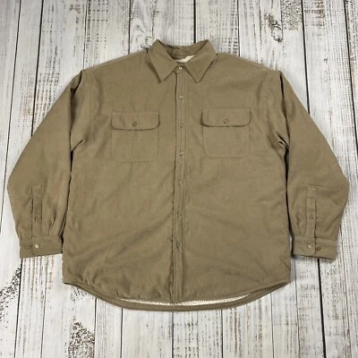 VTG 90S NORTHWEST TERRITORY SHERPA LINED TRUCKER SHIRT SUEDED POLYESTER JACKET L - Image 1 of 4