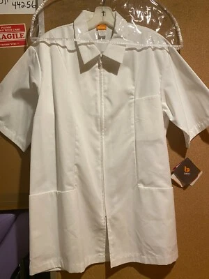 Barco Men's White Zipper Scrub Top #9339 Size 38 - Image 1 of 2