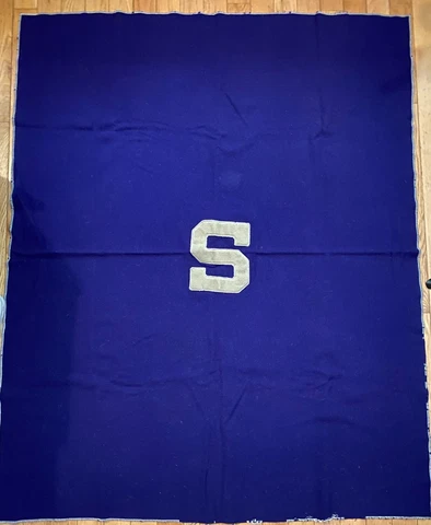 Rare Vintage 1960s Penn State Nittany Lions Varsity Letter Blanket, 4.5'x5.5' Cover