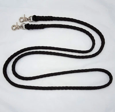 ELROPET Zügel rundgeflochten Polypropylen Warmblut/Vollblut 2,80m schwarz Scherenhaken