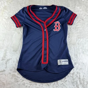 Boston Red Sox Jersey Majestic Fan Fashion Cool Base Women's XS Blue / Red - Picture 1 of 9