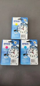 Genuine Epson 27 Black Cyan Magenta Yellow Inkjet Cartridges WF-3620DW Lot - Afbeelding 1 van 1