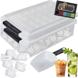 GORILLA GRIP Stackable Ice Cube Tray And Bucket Set For Freezer, 2 Trays With 56 - Picture 1 of 12