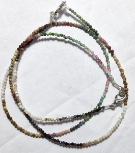 natural multi disko gemstone 925 sterling silver 17" necklace 8" bracelets - Picture 1 of 9