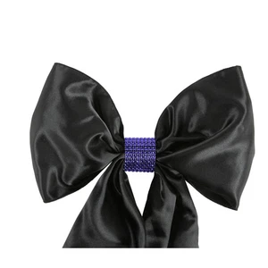 50 Dark Blue Rhinestone Bow Covers - 8 Row - wedding chair sash reusable - Picture 1 of 5