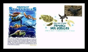 DR JIM STAMPS US COVER PROTECT SEA TURTLES IMPERFORATE FDC PANDA CACHET - Picture 1 of 2