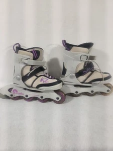 Pattini in linea regolabili K2 Marlee bambina taglia 1-5 ragazze rollerblade viola grigio - Foto 1 di 7
