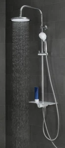 Überkopfbrause-Set Duschset Regendusche Brausegarnitur Nachrüstung chrom/weiß - Bild 1 von 3