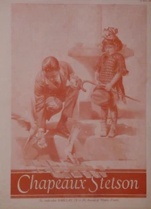 PUBLICITÉ DE PRESSE 1924 STETSON SES CHAPEAUX - EN VENTE CHEZ BARCLAY - Picture 1 of 1