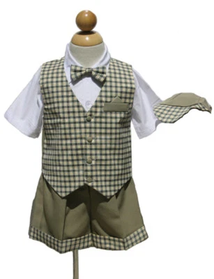 Toddler Summer  Boys Short Set, Green/White, Size  2T - Image 1 of 3