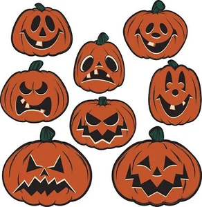 Recortes de Halloween vintage de calabaza - 8 piezas, decoración de pared - Imagen 1 de 1