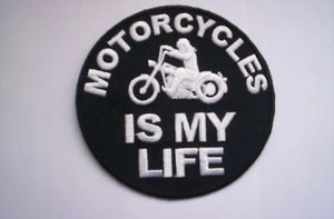 Biker-aufnäher  Motorcycles is my  Life ca 9 cm  - Picture 1 of 1