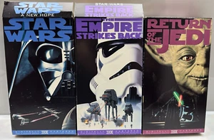 1995 Star Wars Trilogy 3 VHS Tape Set Empire Return Of The Jedi - Picture 1 of 3