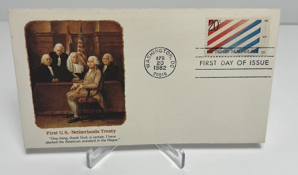 US FDC 1982 First U.S. Netherlands Treaty John Adams  - Image 1 of 2