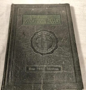ANTIQUE 1928 NEW PICTORIAL ATLAS OF THE WORLD BY GEORGE JAMES & ALAN BURGOYNE - Picture 1 of 4