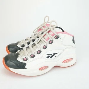 REEBOK QUESTION MID WOMENS Size 7.5 or YOUTH 6 White/Gravel/Pink - Picture 1 of 11
