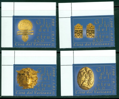 2001 Vatican City Sc# 1197-1200: Gold Objects of the Etruscan Museum MNH Cover