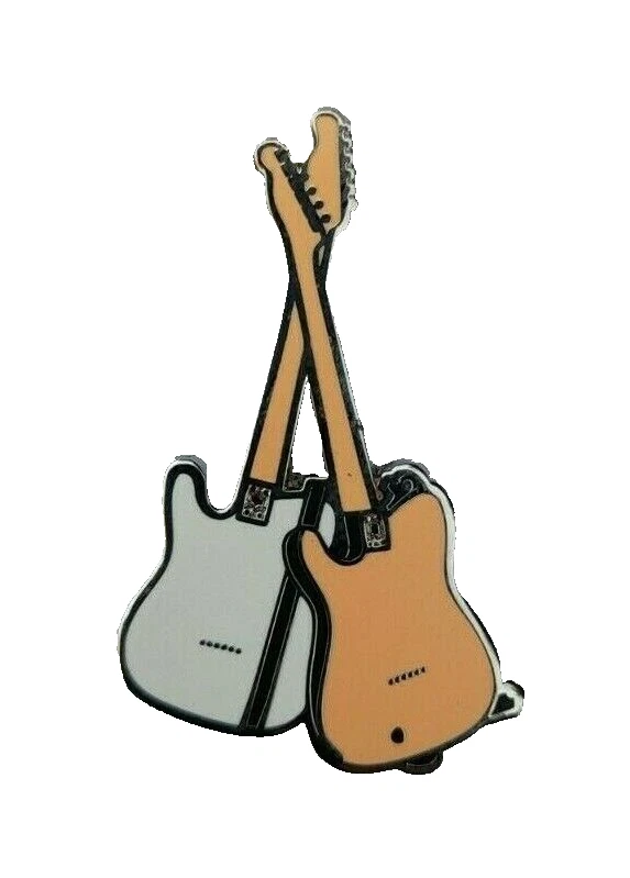 UK GUITAR BADGE / PIN - FRANCIS ROSSI & RICK PARFITT (STATUS QUO) #5 - Image 1 of 1