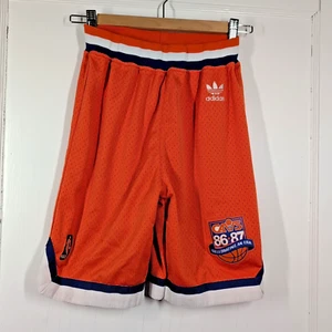 VTG Adidas NBA Cavs 86-87 Basketball Mesh Shorts Orange Blue Youth Medium 10-12 - Picture 1 of 9