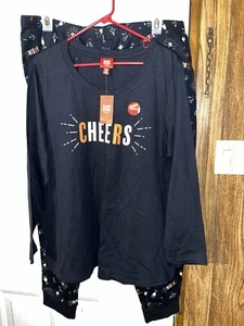 Family Pjs Women’s 2pc Jogger Style Black Pj Set Long Sleeve Sz XXL - Picture 1 of 9