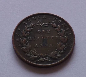 India-Británica, Compañía de las Indias Orientales 1/4 Anna 1835 - Imagen 1 de 2