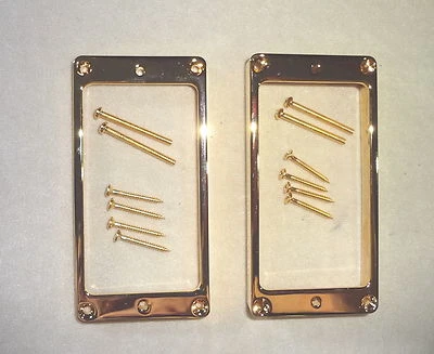 ANILLOS DE RECOGIDA HUMBUCKER DE METAL LP arqueados rodean oro poderoso ácaro 4 Les Paul Foto 1 de 4