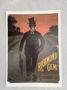 Impresión publicitaria de tabaco Richmond Gem Cigarettes Allen & Ginter sin marco - Imagen 1 de 3