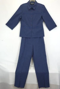 Sag Harbor Hosenanzug Damen 6P 2-teiliges Set Jacke Hose Blumen bestickt Anzug - Bild 1 von 16