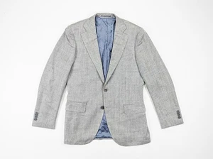 SuitSupply Lazio Wool Silk Linen Herringbone Suit Jacket Size 38R - Picture 1 of 7