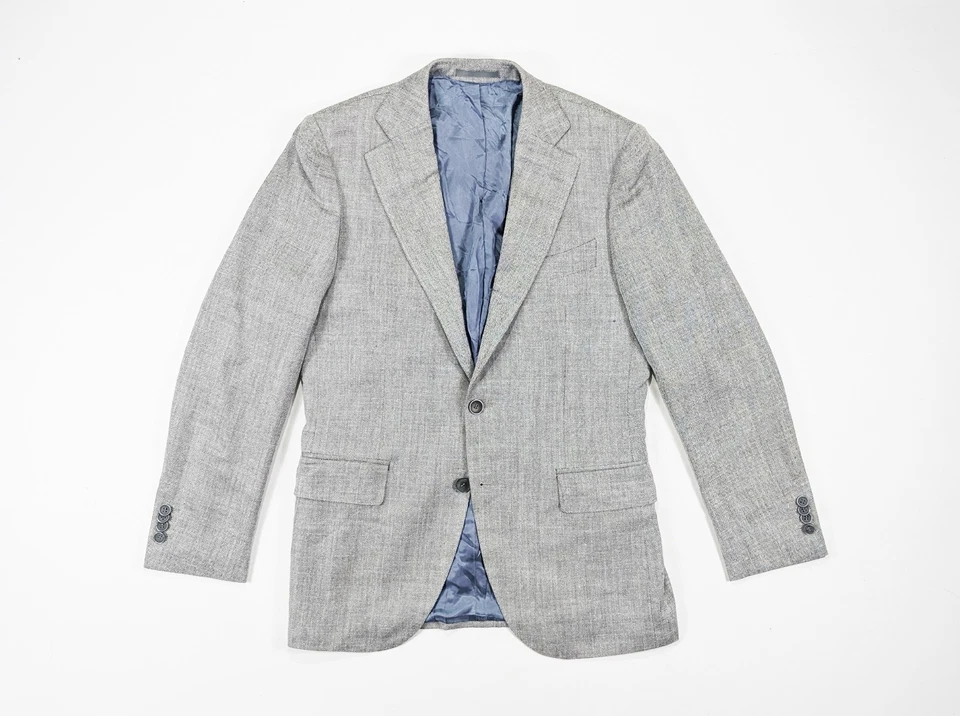 SuitSupply Lazio Wool Silk Linen Herringbone Suit Jacket Size 38R - Image 1 of 4