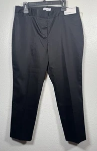Pantaloni eleganti Liz Claiborne Emma gamba slim lunghezza caviglia, neri, taglia 14 nuovi - Foto 1 di 17