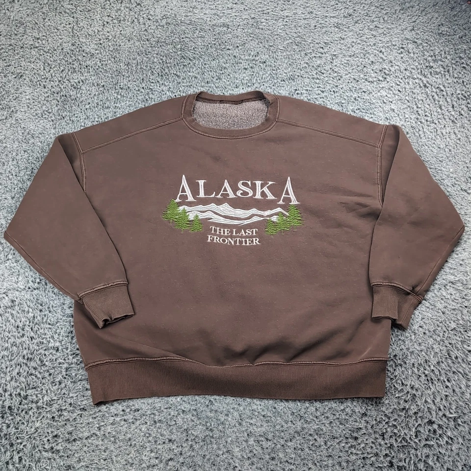 Suéter Alaska Adulto 2XL XXL Marrón Bordado Destino Sudadera Tour Foto 1 de 4