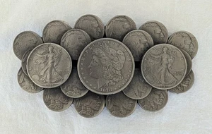Great American Buckle Co Belt Buckle Morgan Dollar Walking Liberty Cluster Coins - Picture 1 of 10