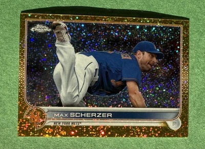 2022 TOPPS CHROME MAX SCHERZER VARIAÇÃO DE IMAGEM DOURADA /50 NEW YORK METS - Imagem 1 de 2