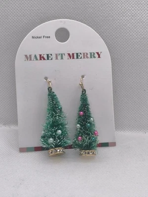 Pendientes Árbol de Navidad - Joyería Festiva de Vacaciones Sin Níquel Lindo Regalo de Navidad NUEVO Foto 1 de 4