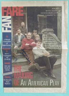 4 miembros del elenco A Fair Country firmado periódico recorte Newsday 18 de febrero de 1996 Foto 1 de 3